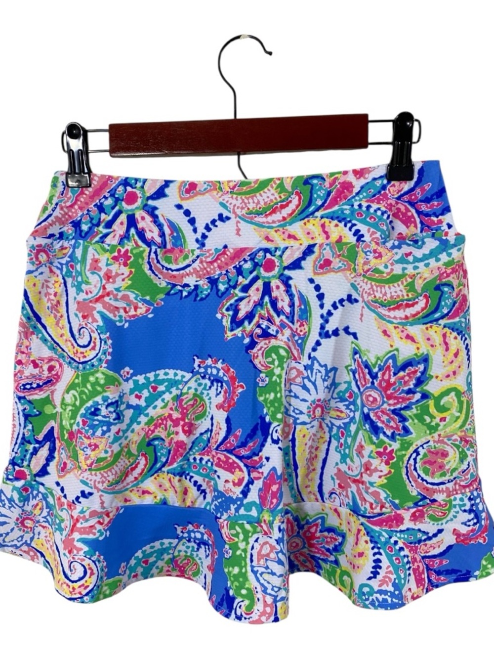 Gottex Athletic Skort Golf Tennis Sz XL Blue Paisley Floral Activewear - Picture 4 of 8